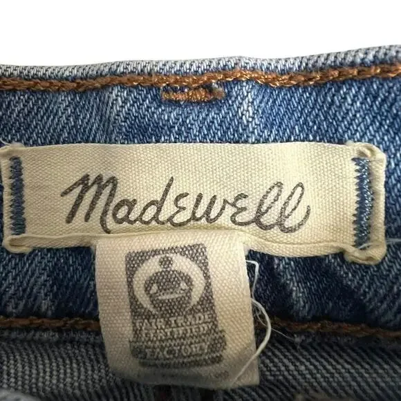 Madewell 90s Straight Crop Jeans Womens 26 Blue High Rise Medium Wash Stretch - Picture 4 of 7